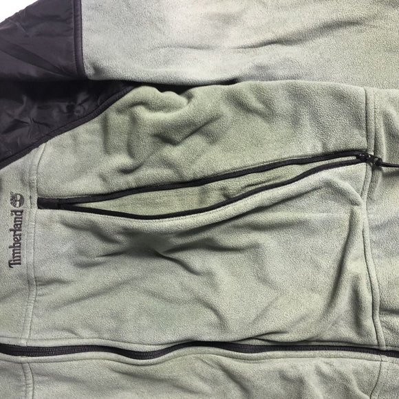 Timberland Fleece Jacket Men's Olive Green Long Sleeve Full Zip Sz L Ski a20 - Picture 6 of 7